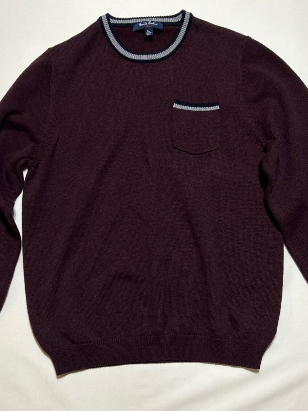 Brooks Brothers Fleece Sweater; Size XL; Maroon; Chest Pocket; Cotton/Wool Blend